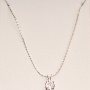 Italian Silver Crystal Necklace